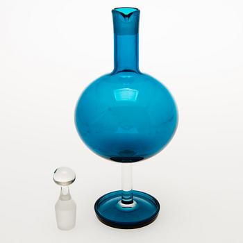 NANNY STILL, "Harlekiini" Liköörikarahvi ja 9 liköörilasia, Riihimäen Lasi Oy. 1950-60-luku.