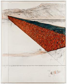384. Christo & Jeanne-Claude, "Ten million oil drums wall, project for the Suez Canal".