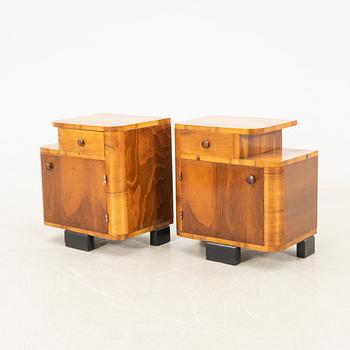 Bedside tables, a pair, Art Deco, first half of the 20th century.