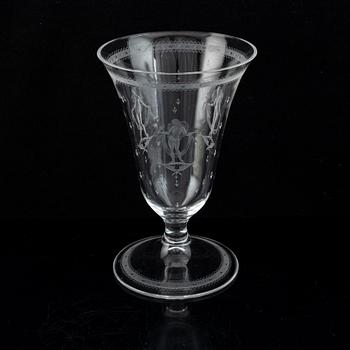 Simon Gate, glass goblet, signed and dated 1929.