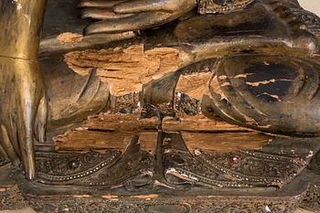 BUDDHA, trä. Thailand, 1900-talets början sannolikt.