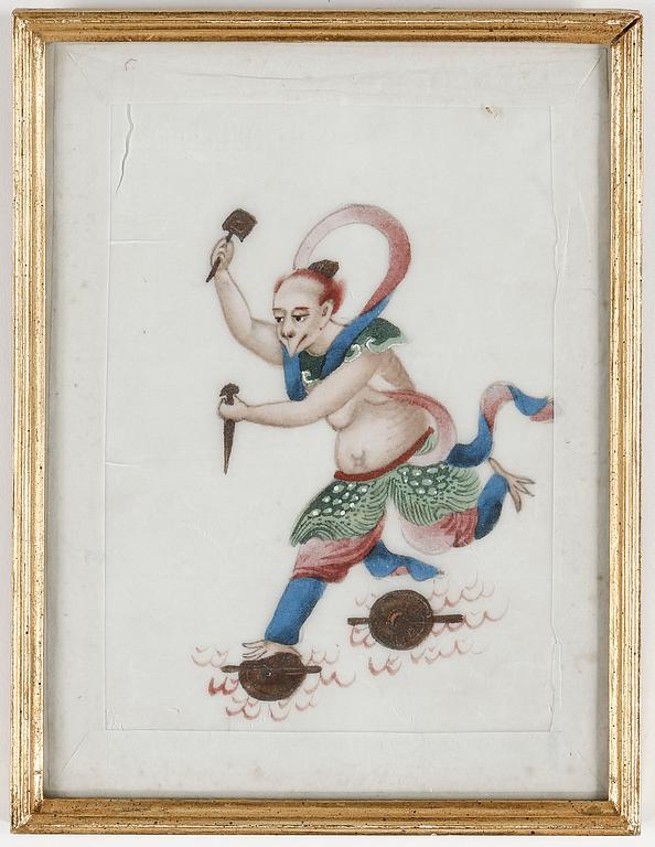 MÅLNINGAR, 7 st, akvarell och gouache på märgpapper, Kina, 1800-tal.