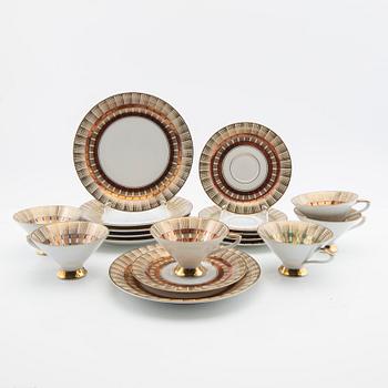 Tea service, 12 pieces, Johann Seltmann, Bavaria, Germany, mid-20th century.