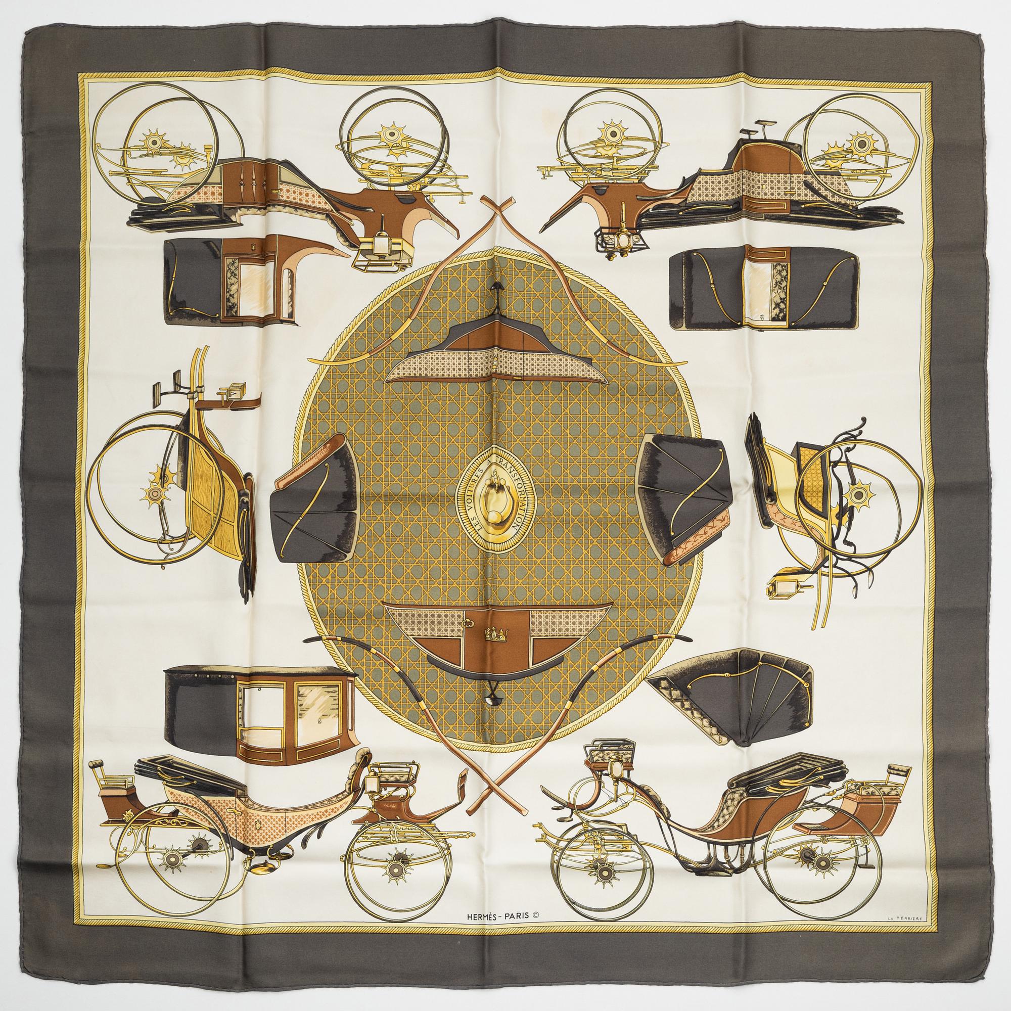 Hermès, scarf, "Les Voitures a Transformation".