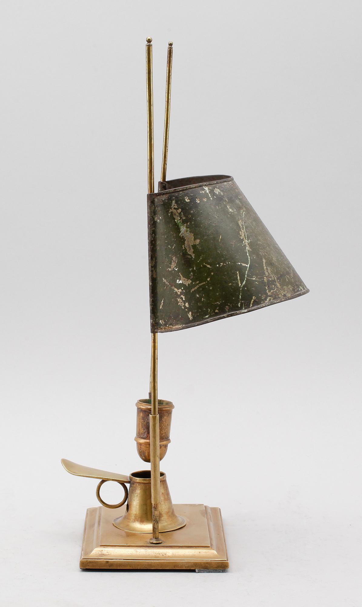 LÄSLJUSSTAKE, mässing, 1800-tal.