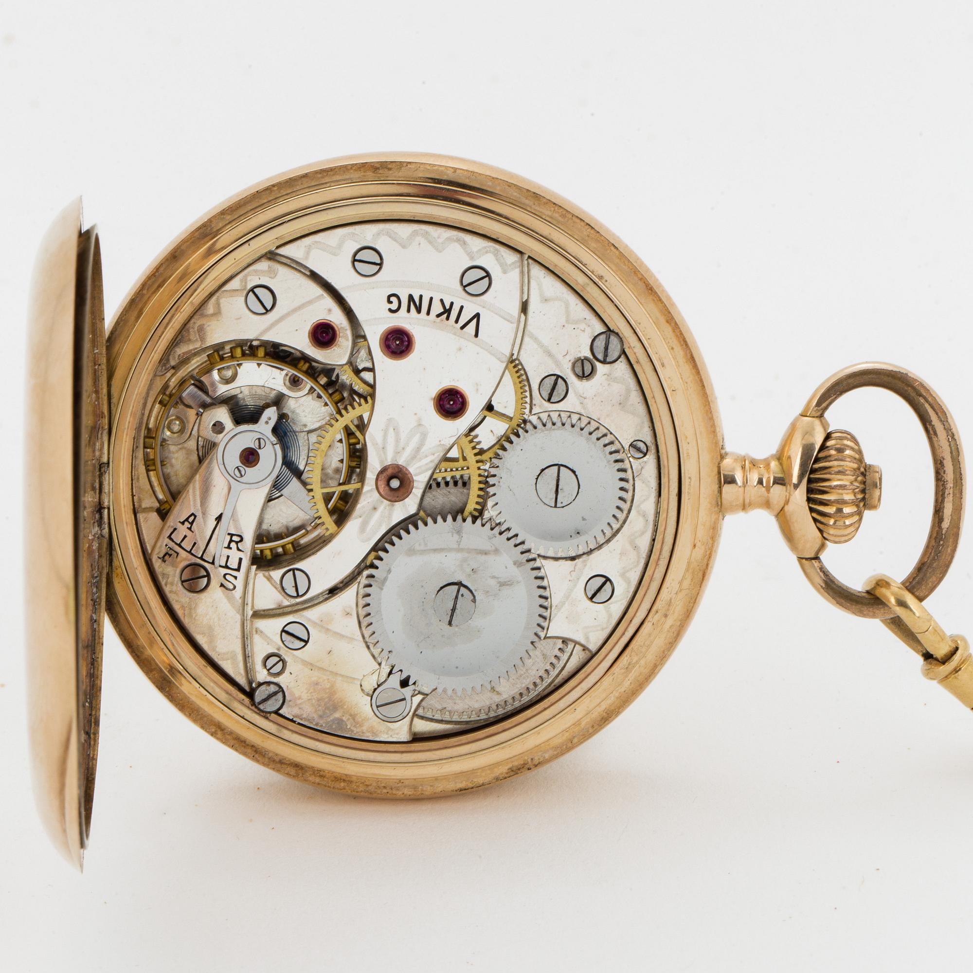 VIKING, pocket watch, hunter, 50 mm.