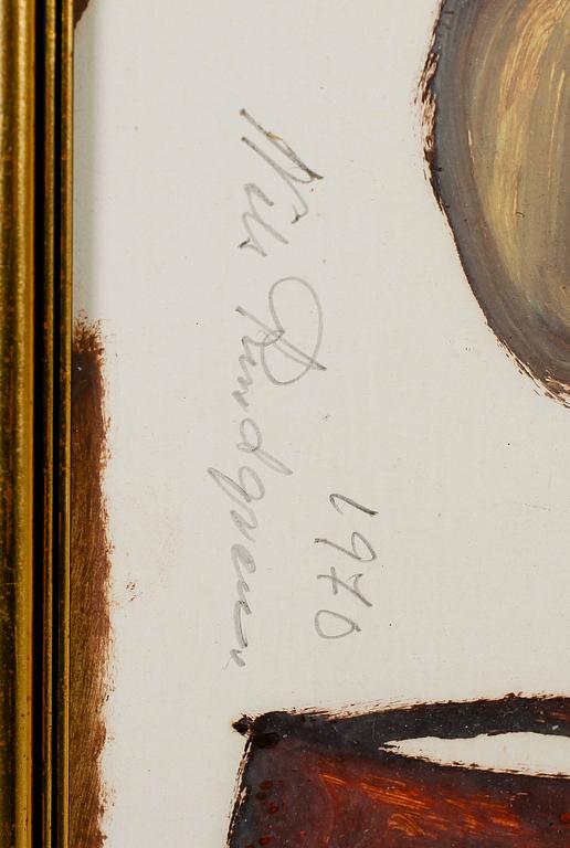NILS "BJÖRNJÄGARN" RUNDGREN, gouache, signerad och daterad 1970.