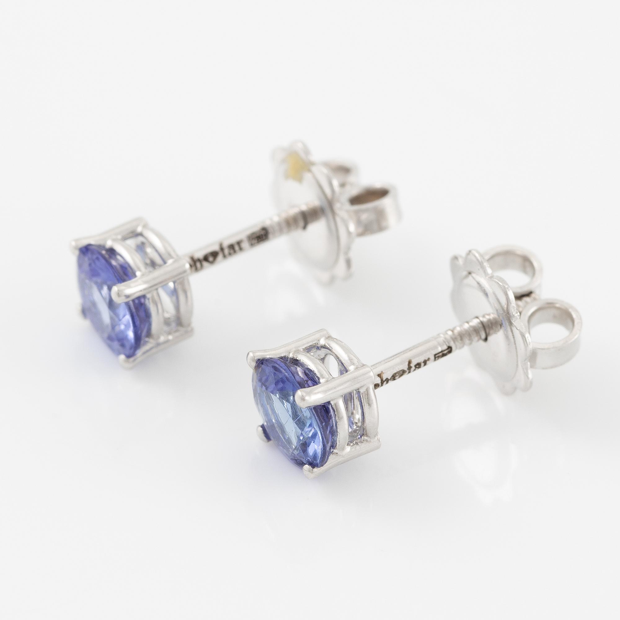 Örhängen 18K vitguld med tanzaniter.