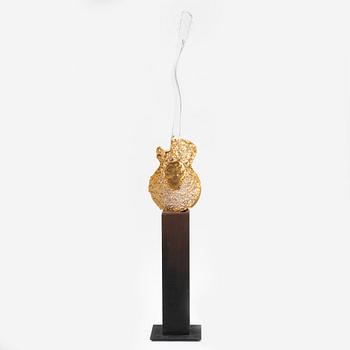 Kjell Engman, skulptur, glas, "Gitarr", Kosta Boda Unique.