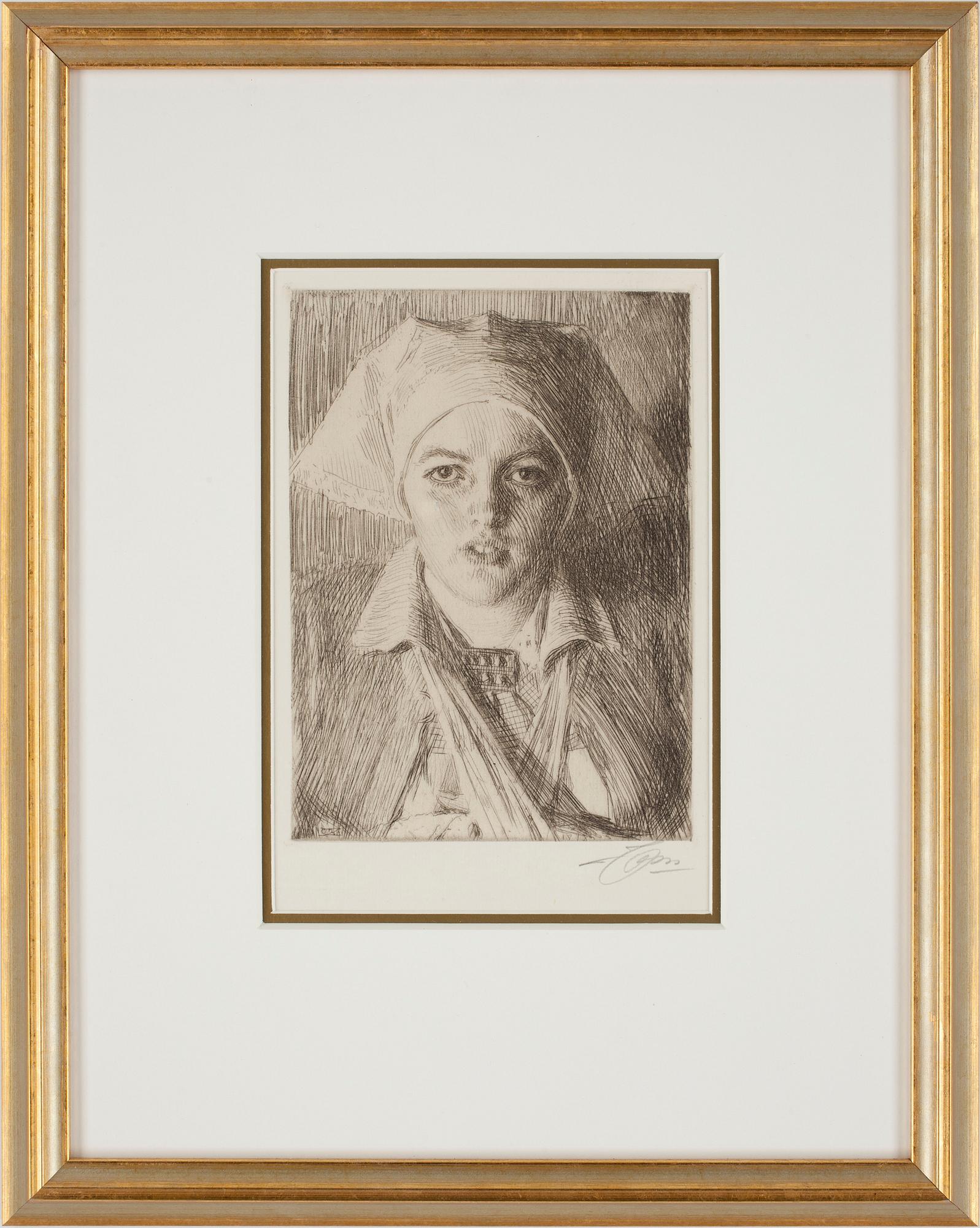 ANDERS ZORN, etsning, signerad.