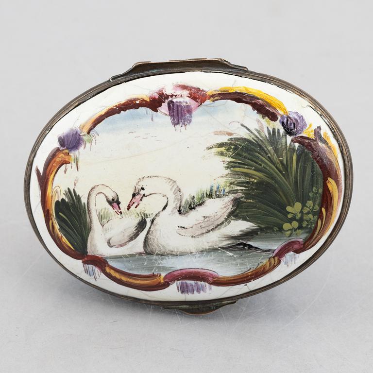 A Northern European Enamelled 18th Century Snuff-Box.