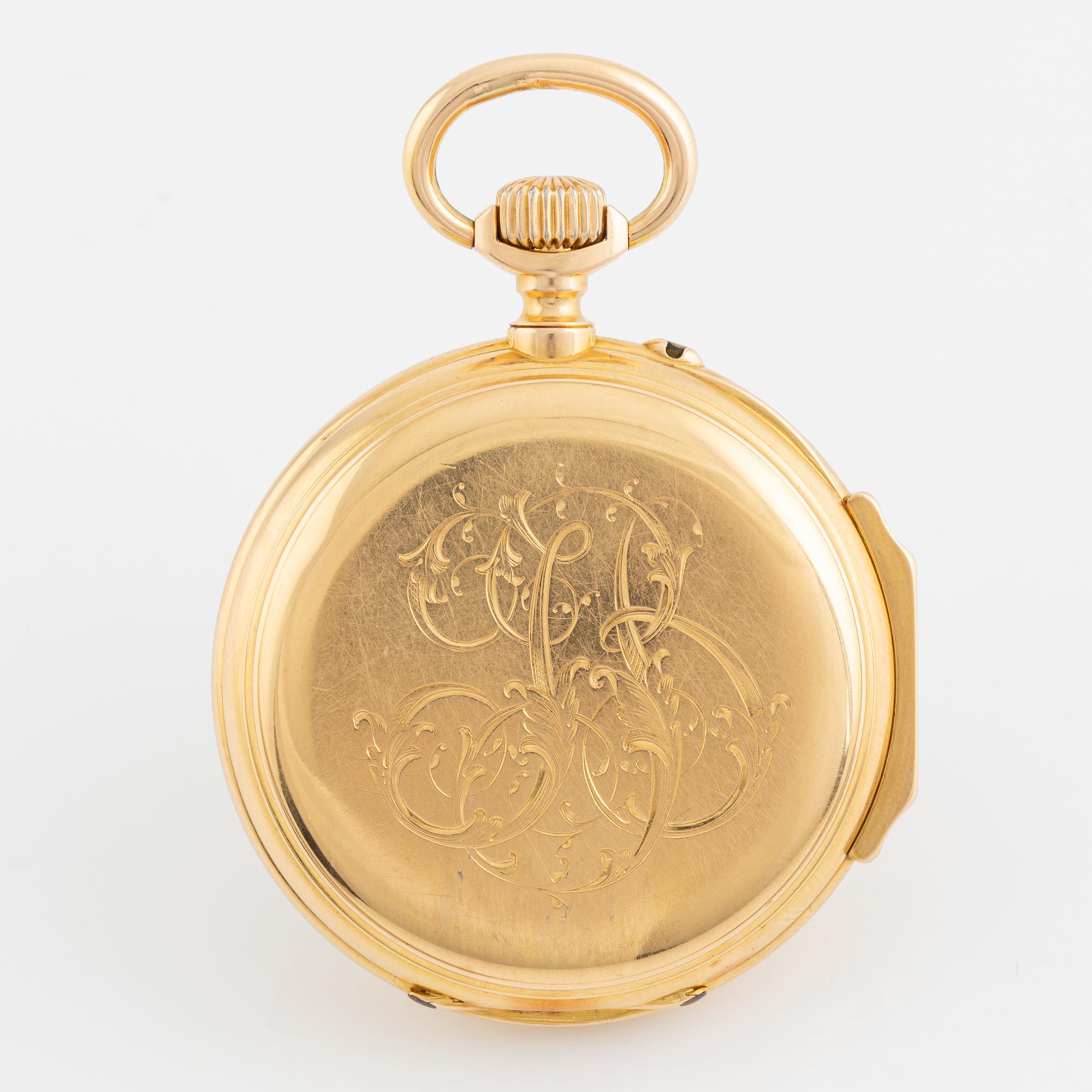 Pocket watch, 18K gold, 49,5 mm.