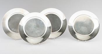 KUVERTTALLRIKAR, 4 st, (3+1), silver, GAB, Stockholm 1962/67. Vikt ca 1841 gram.