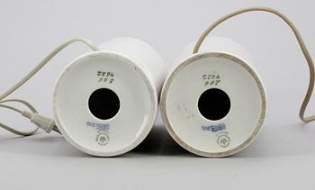 BORDSLAMPOR, ett par, Royal Copenhagen, 1900-tal.