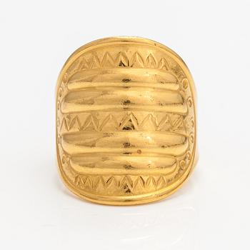 A gold plated bronze ring "Perniö-ring", model 111. Kalevala Koru, Helsinki.