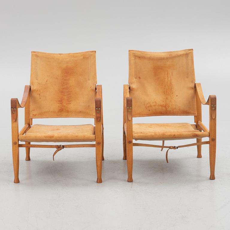 Kaare Klint, a pair of 'Safari Chairs', Rud. Rasmussen, Denmark.