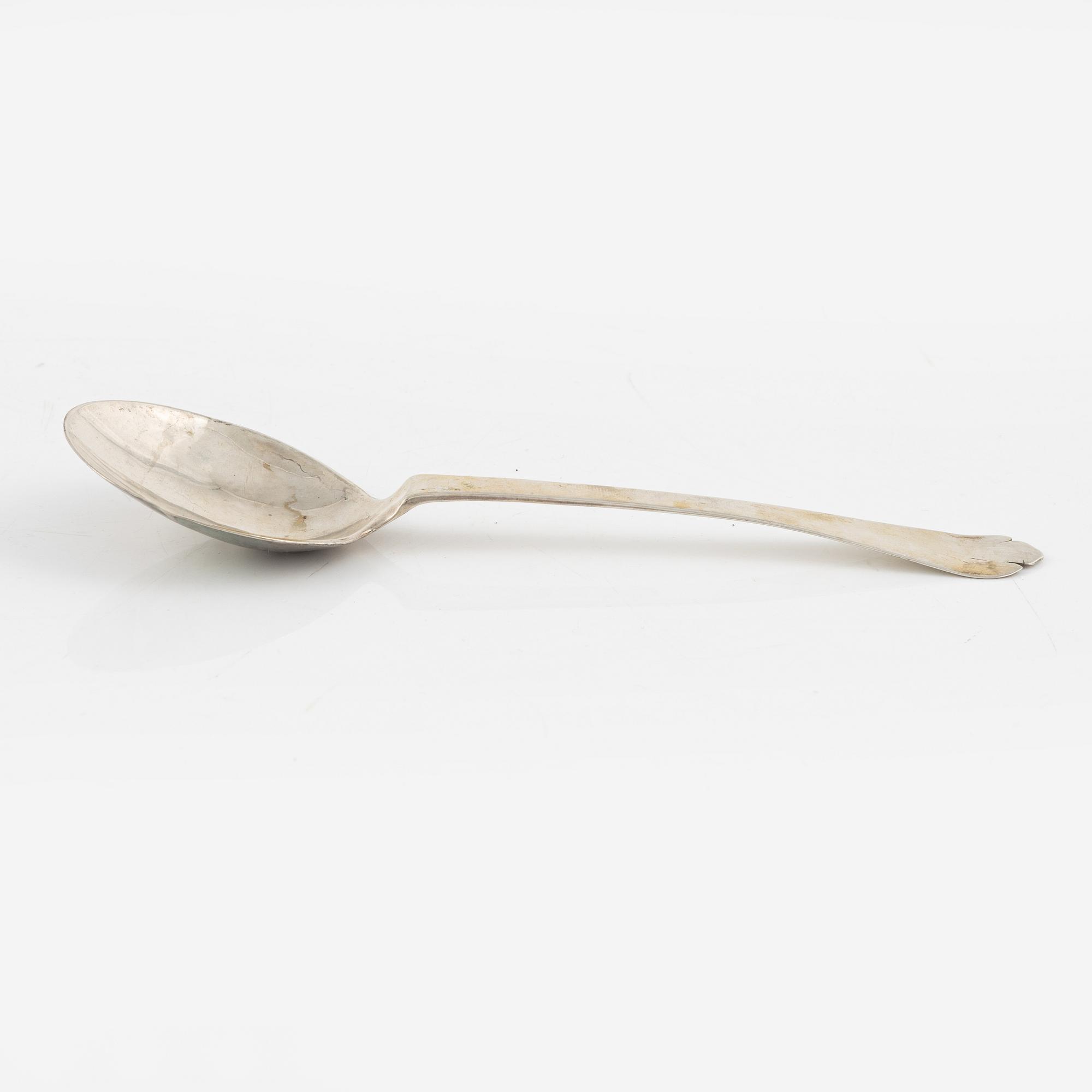 A probably Norwegian 18th Century silver spoon, unclear makers mark CN.