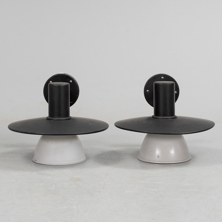 A pair of black painted "Stockholm 370" outdoor lights by Olle Andersson for Ateljé Lyktan.