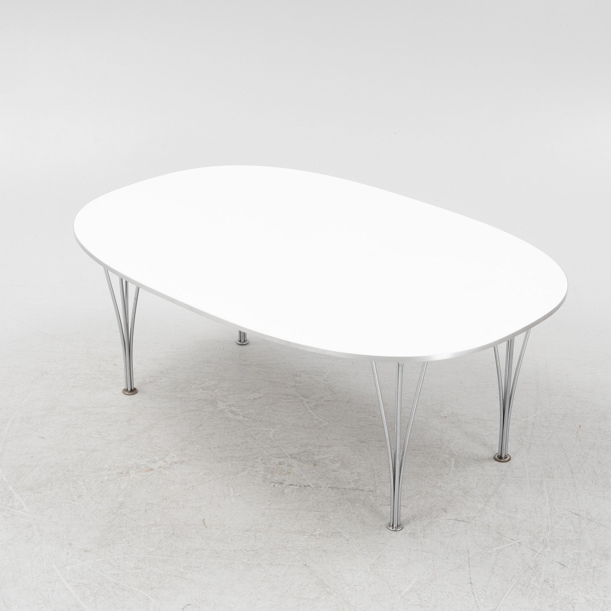 Bruno Mathsson & Piet Hein, soffbord, "Superellips", Fritz Hansen, Danmark, 1986.