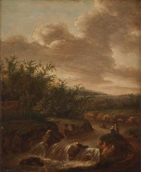 871. Jacob van Ruisdael Hans krets, Landskap med figurer vid ett vattenfall.