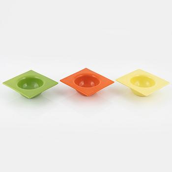 Ettore Sottsass, Squared Circle Bowls, 3 pcs., Bitossi, Italy, 2015.