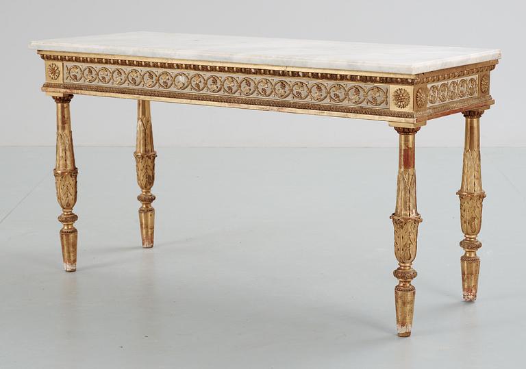 KONSOLBORD. Sengustavianskt, 1700-talets slut. Ritat av Louis Masreliez, utfört av Jean Baptiste Masreliez.