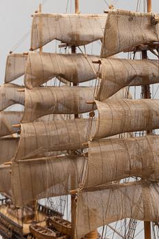 A model of a United States Navy Steam Ship USS Hartford, mid 20th century.