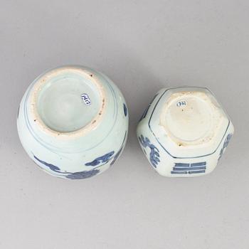 Two blue and white jars, Ming dynasty, (1368-1644).