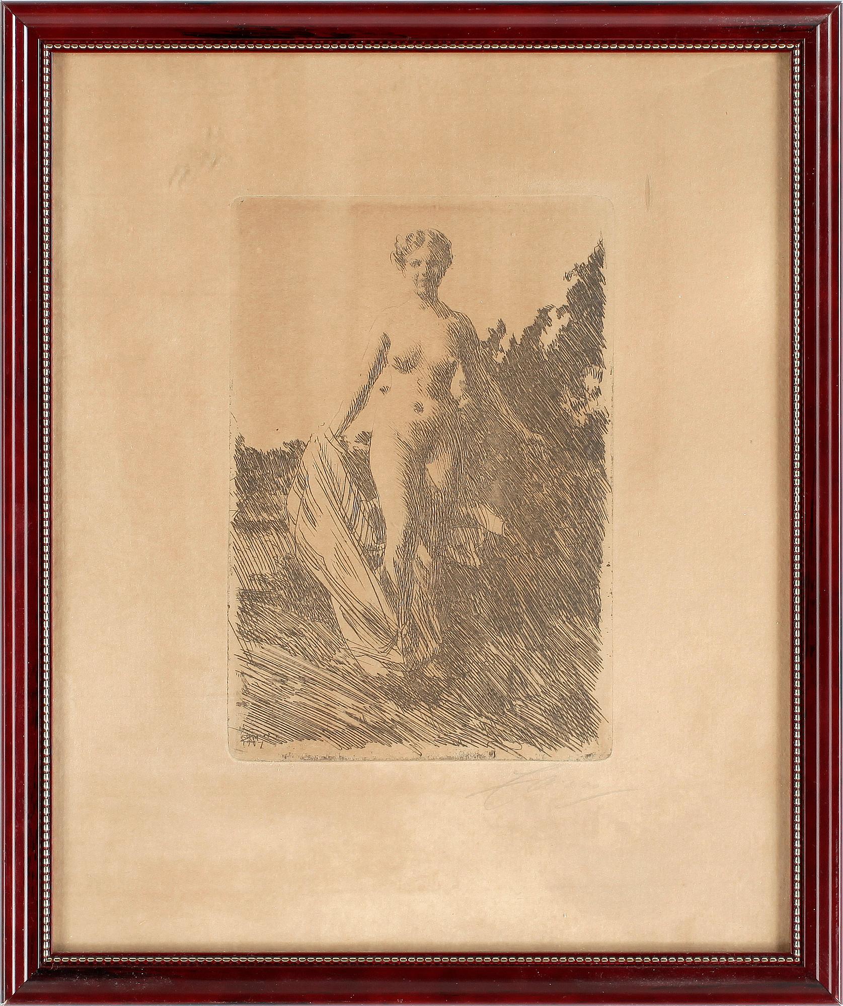 ANDERS ZORN, etsning, monogramsignerad och daterad 1907 i plåten, samt blyertssignerad.