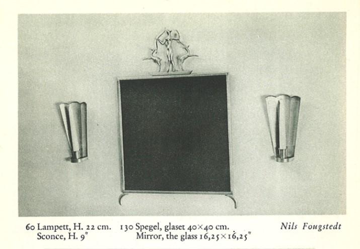 Nils Fougstedt, lampetter, ett par, modell "60", Firma Svenskt Tenn, Stockholm 1926-27.