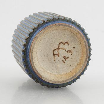 Arne Bang, a stoneware jar with sterling silver cover, Denmark, mid-20th century.