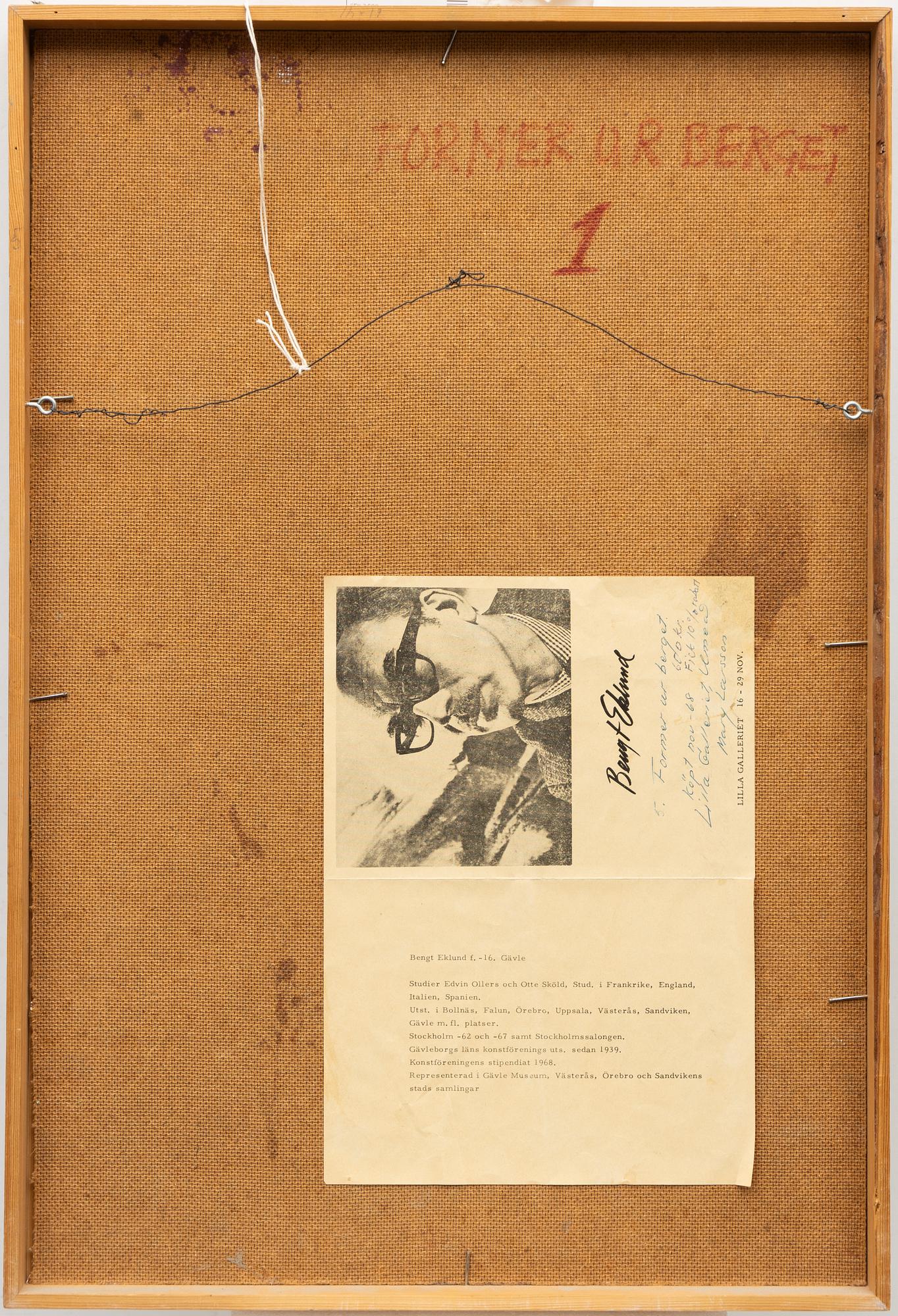 Bengt Eklund, "Former ur Berget I".