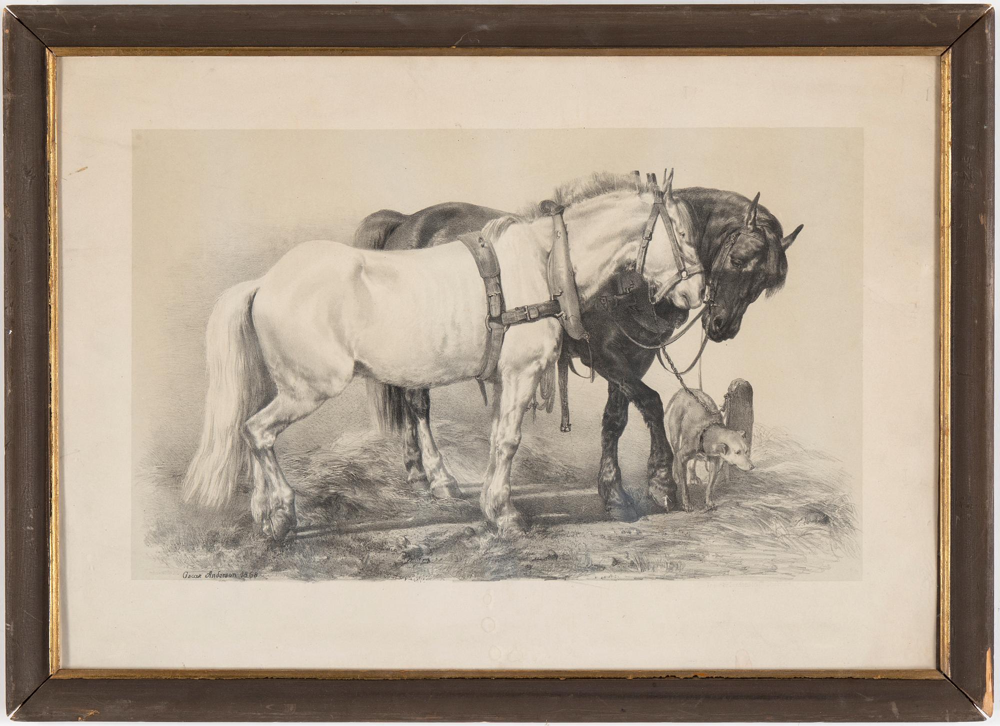 OSCAR ANDERSSON, lithograph, printed signature and date 1868.