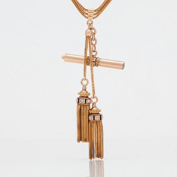 COLLIER samt ÖRHÄNGEN med svart emalj samt äkta pärlor.