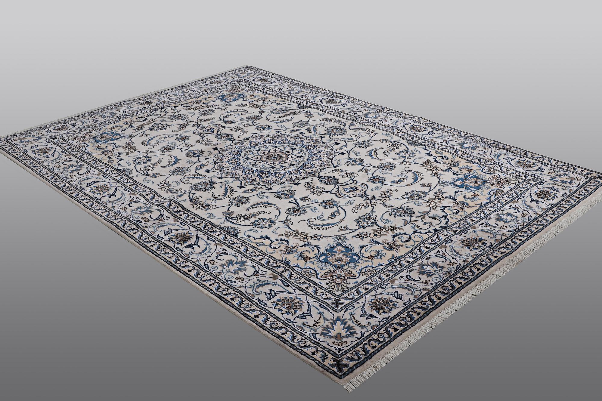 A carpet, Nain, parrt silk, ca 287 x 200 cm.