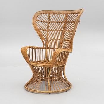 Gio Ponti & Lio Carminati, wicker chair, "Conte Biancamano", Bonacina, Italy, second half of the 20th century.