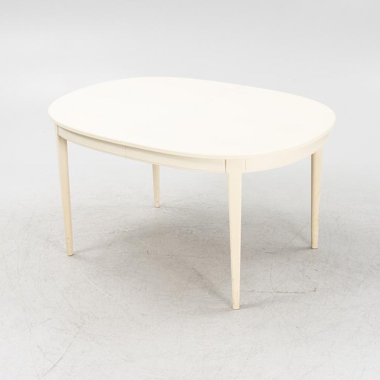 Carl Malmsten, a 'Herrgården' dining table with four chairs, Bodafors, second part of the 20th Century.