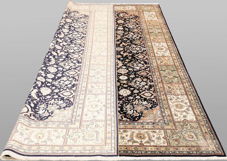 An oriental silk carpet, c. 283 x 184 cm.