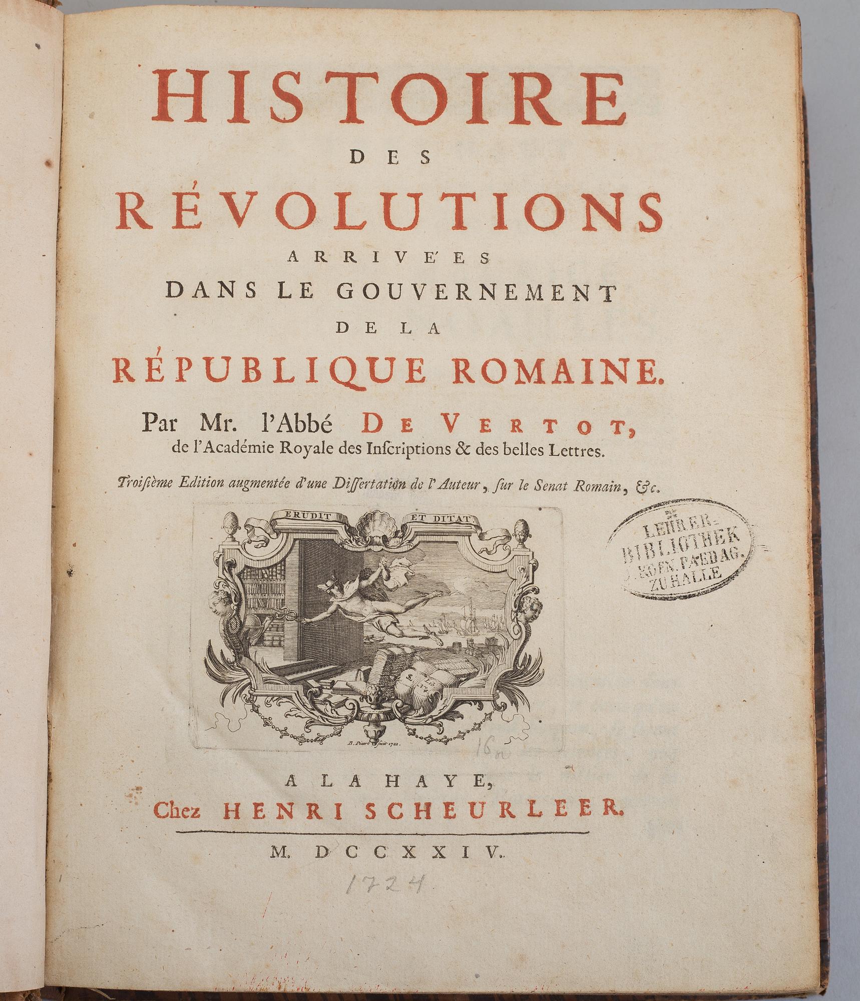 A BOOK, René-Aubert Vertot (Abbé Vertot).