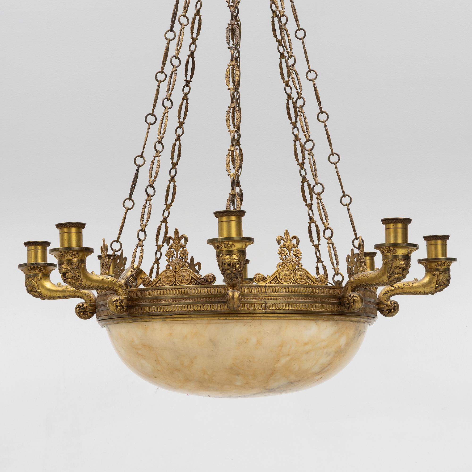 Ceiling lamp, late 19th century. Empire style.