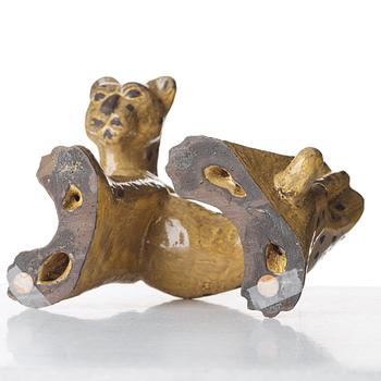 Vicke Lindstrand, a ceramic sculpture of a cheetah, Upsala-Ekeby, Sweden, model 3003.