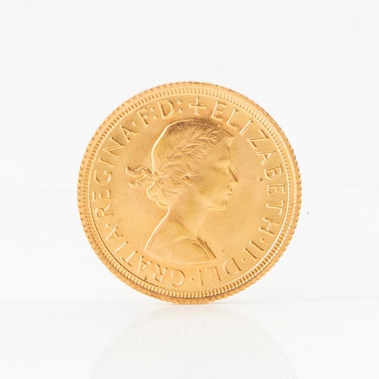 Guldmynt 1 Sovereign 1968 Storbritannien Elisabeth II.