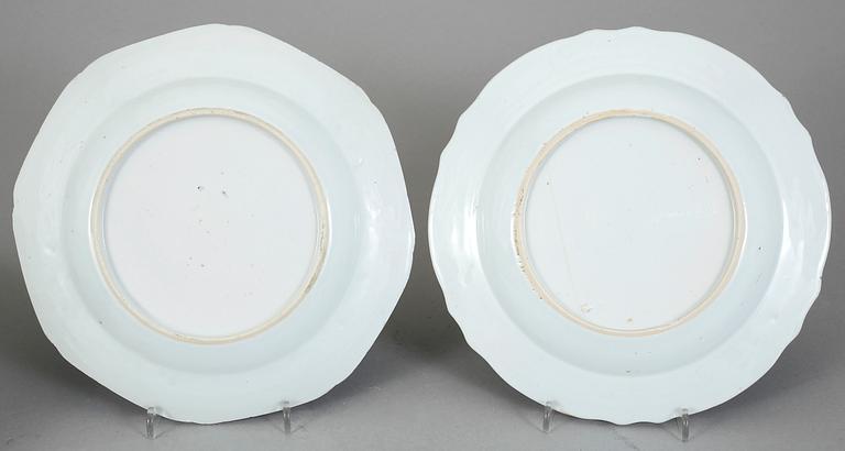 TALLRIKAR, 9 st, porslin, Qianlong, Kina 1700-tal.