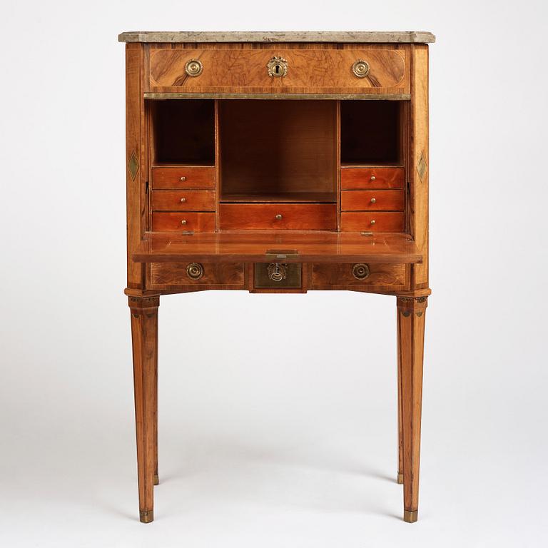 A Gustavian Secretaire, signed by G Foltiern (master in Stockholm 1771-1804), 1782.