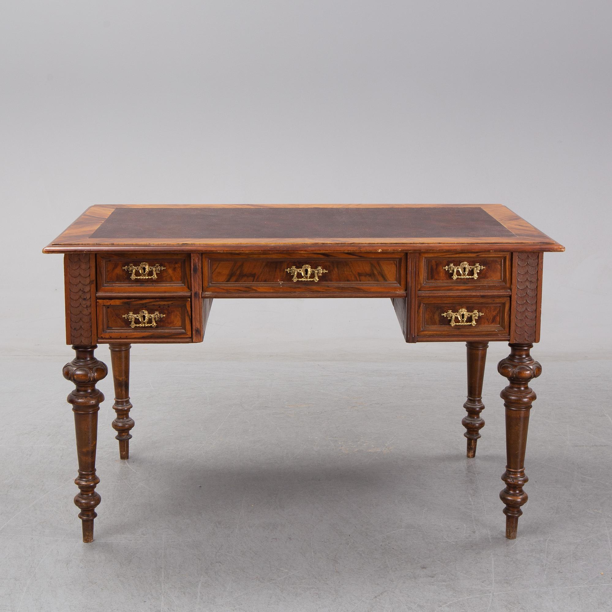 Skrivbord, nyrenässans, 1800-talets slut.