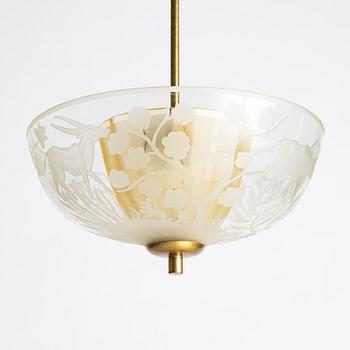 Birger Ekman, taklampa, Swedish Modern, Glössner Co, 1940-tal.