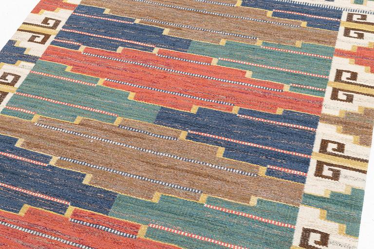 Märta Måås-Fjetterström, a carpet, 'Blå heden', flat weave, ca 230 x 146 cm, signed AB MMF.
