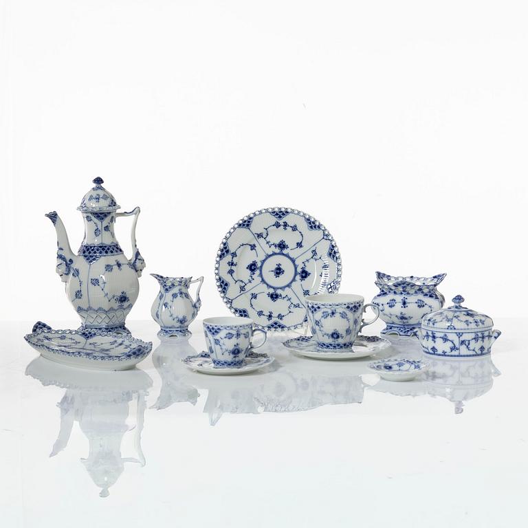 Royal Copenhagen, a 32-piece coffee service, 'Blue Fluted', Denmark.