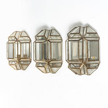 Hijos Esteves, vägglampor, 3 st, Taurus, Spanien, 1900-talets andra hälft.