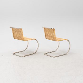 Ludwig Mies van der Rohe, a pair of tubular steel 'MR10' chairs, Tecta.